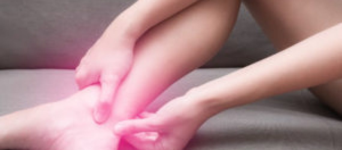 Achilles Tendinitis with red spot, Injury after exercising and running. Need to see doctor for treatment